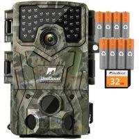 Usogood Wildkamera Wildkamera 4K 48MP Wildkamera mit 32GB Speicherkarte und 8 Batterien (Außenbereich, für Outdoor-Gartenüberwachung Außenbereich Sicherheit, Jagdkamera Wildtierkamera mit Nachtsicht 0.3s Auslöser, 1-tlg., 120° Weitwinkel 36 Stücks 85