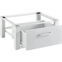 en.casa Unterschrank »Comfortixx« Waschmaschinen-Sockel mit Schublade Stahl Max. 150 kg