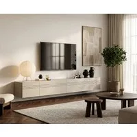 OTTO home Lowboard SPIAGGIA, 4-teiliges Set, Breite 270cm, stehend & hängend montierbar (Grifflose Fronten mit Gasdruckfeder, Fronten mit horizontaler Fräsung), TV-Möbel, TV-Schrank, TV-Lowboard, Mediaboard