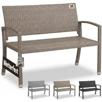 Casaria Gartenbank, Sitzbank Wetterfest 320kg Belastbar Garten Bank Polyrattan Creme