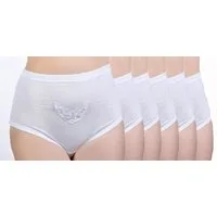 Toker Collection® Taillenslip Damen Taillenslip mit Baumwollspitze, 6 Stück (Spar-Pack, 6 Stück) auswechselbarer Gummibund