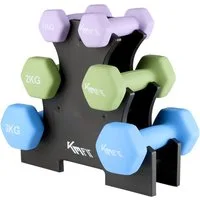 KM - Fit Hantel Hantelset, Kurzhantel Set für effektives Krafttraining, (Set, 12 kg 2x 1kg, 2x 2kg, 2x 3kg), Ideal für Home Gym
