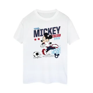 Disney - "Mickey Mouse Team Mickey Football" T-Shirt für Damen (Weiß)