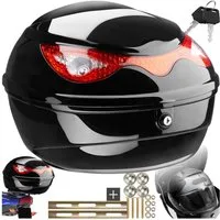 tectake Topcase Motorradkoffer, (Volumen 22 l), für Mofas, Roller, Motorräder und Quads