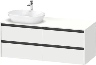 Duravit Ketho.2 Konsolenwaschtischunterbau wandhängend Weiß Matt 1400x550x568 mm - K24898L18180000 K24898L18180000