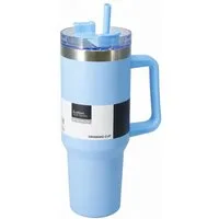 Mojawo Wasserkessel Thermobecher Doppelwandiger Edelstahl Trinkbecher 1200ml und Strohhalm