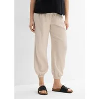 bonprix Umstandshose aus Baumwollmusselin, mit elastischem Smockbund, Loose Fit