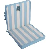 LILENO HOME Polsterauflage Niedriglehner, bequeme Sitzauflage für Gartenmöbel, Stuhlkissen, (1er Set), Gartenstuhl Auflage in Blockstreifen Aqua, Sitzpolster waschbar