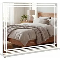 COSTWAY Schminkspiegel (1-St), LED Kosmetikspiegel, Hollywood Spiegel, dimmbar, 80x62cm