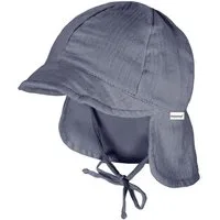 MAXIMO Schirmmütze GOTS BABY-Schildmütze, Band Musselinstoff, Nackenschutz, Futter, UV (1-St) Musselin