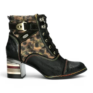 Laura Vita viktorianische schwarze Blumen-Leder-Schnürstiefel – Idcorao-10