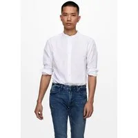 ONLY & SONS Langarmhemd ONSCAIDEN LS SOLID LINEN MAO SHIRT NOOS Baumwolle mit Leinen, slim fit