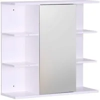 relaxdays Spiegelschrank mit 8 Ablage weiß