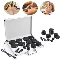 kehot Massageliege Hot Stone Massage Set 22-teilig, Tragbares Massagestein mit Heizbox (Heiße Massagesteine, Konstante Wärme 47–50 °C, 22-St., Heiße Steine Massage Set für Zuhause & Studio), für Massage, Entspannung, SPA, Erwärmung, Schmerzlinderung