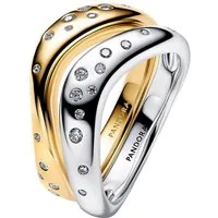 Pandora Silberring Ring-Set für Zweifarbig
