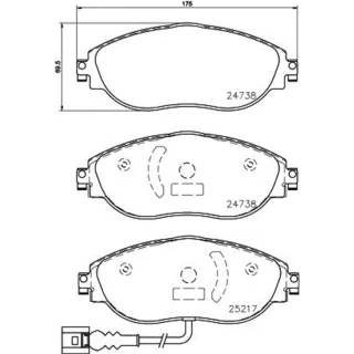 Hella Bremsbel?ge vorne Seat Alhambra VW Cc Golf Passat Sharan T-Roc