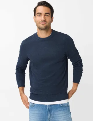 Brax Herren Strickpullover Style RICK night blue, dunkelblau, Gr. XXXL