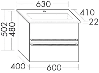 Burgbad Keramik-Waschtisch+Waschtischunterschrank bel Lack Hochglanz Perlgrau Hochglanz/Alpinweiss SEZY063F6486C0001