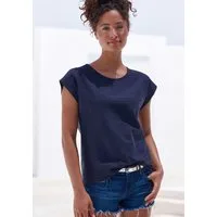 Vivance by Lascana T-Shirt mit modischer Streifenstruktur aus luftiger Baumwoll-Qualität