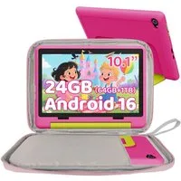 BUFO 10 Zoll 24(3+21)GB RAM+64GB ROM 1280x800 HD-Display Android16 Kinder Tablet (10,1", 64 GB, Android 16, WIFI, Anti-Blaulicht, Vorinstallierte Kinder Lernsoftware, Robustes Design)