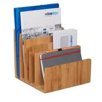 relaxdays Briefablage Dokumentenhalter Bambus