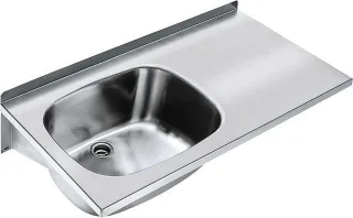 KWC Aquarotter Mehrzweckbecken, SIRIUS, Edelstahl, 1000x230x500 mm, Ablagefläche rechts, 2000100078 2000100078