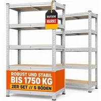 Albatros International Schwerlastregal Albatros SR2S Schwerlastregal 875 kg – Metallregal 180x90x40 cm, 2er Set