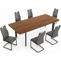 Jiexi Essgruppe Essgruppe Tisch Ausziehbar 160-200cm Esstisch Mit 6-8 Stühlen Set