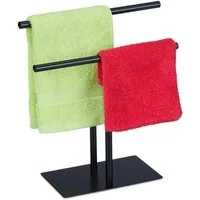relaxdays Handtuchhalter Zweiarmiger Handtuchständer