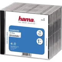 Hama CD-Hülle CD-Leerhülle Standard, 10er-Pack, Transparent/Schwarz