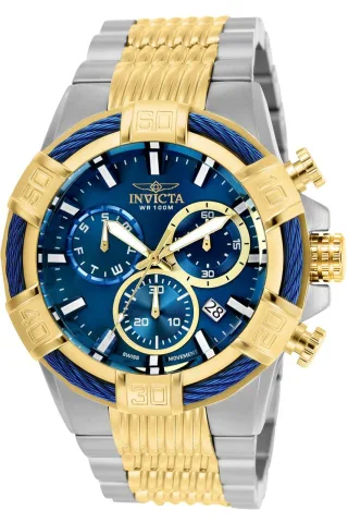 Invicta Bolt 25865 Herrenuhr - Quarzwerk - Edelstahl mit blauem Zifferblatt - 51 mm