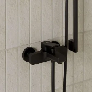 KLUDI-X3 Wannenfüll- und Duscharmatur 426913981 Wandmontage, Einhandmischer DN 15, schwarz matt