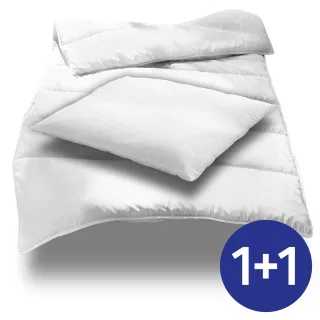 155 x 220 cm + 80 x 80 cm Mikrofaser Ganzjahres Bett-Set, extra leicht
