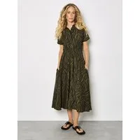Apricot Midikleid Midikleid mit Zebradruck