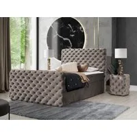 MIRJAN24 Boxspringbett Chesterfield Lux (mit zwei Bettkästen), Pocket-Taschenfedern, 120/140/160/180/200x200 cm