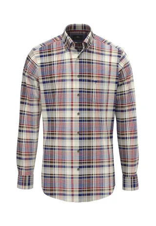 FYNCH-HATTON - Colorful Flannel Check, B.D., 1/1 garnet red - Gr. - M