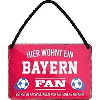 schilderkreis24 Metallschild Hier wohnt ein Bayern Fan