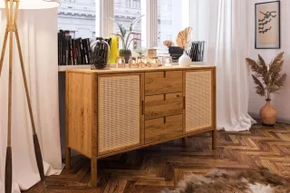 Kommode Schrank SAGA Eiche massiv 142x84x46 cm