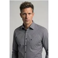 OLYMP Langarmhemd Luxor fein gemustert, Businesshemd, modern fit, New Kentkragen