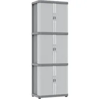 Kreher Mehrzweckschrank Rolladenschrank 'Rolling Space' in Grau - Universalschrank mit 6 Böden