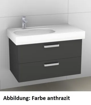 Artiqua 413 Waschtischunterschrank für Citterio 500548 ( ehem. 123690) Quarzgrau Hochglanz Select, 4 413-WU2L-K104-7162-172