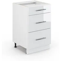 Vicco Unterschrank Fame-Line, Weiß Hochglanz/Weiß, 50 cm ohne Arbeitsplatte (1-St)