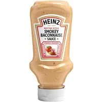 Heinz Saucen, Heinz Bacon Burger Sauce cremige Textur Kopfsteherflasche 220ml