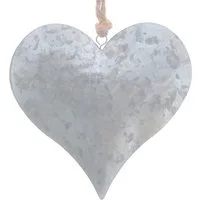 Dragimex Hängedekoration Metall Hänger. HERZ aus Zinkblech. Zink Herzhänger. 10 cm.