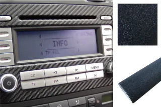 Premium Innenraum Zierleisten Dekor Blende Design Folie Set in Schwarz Glitzer