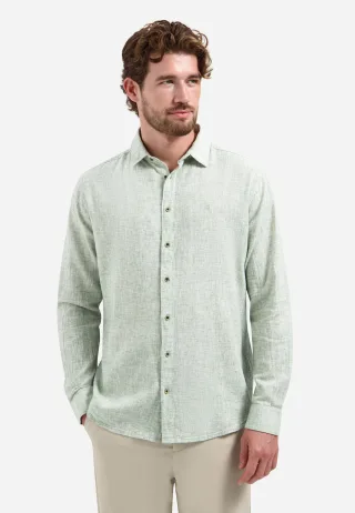 No Excess - Shirt Two Tone With Linen green - Gr. - XXL