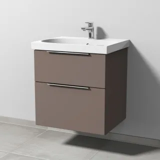 Sanipa 3way Waschtischunterbau zu Geberit Acanto Waschtisch mit 2 Auszügen, Taupe-Matt UP4151T