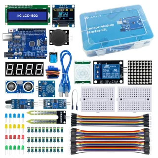 Sensor Module Starter Kit with UNOR3 CH340 0.96 inch 1602 LCD Display for DIY Robot Programming Learning Kit
