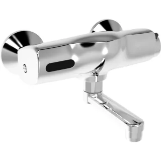 Hansa Hansaelectra Wand-Waschtischarmatur 64462201 chrom, Batteriebetrieb 6 V, Ausladung 150 mm Hansaelectra Wand-Waschtischbatterie 6 V