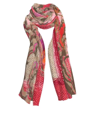 bianca - Schal mit Allover-Muster rot - Gr. - 52